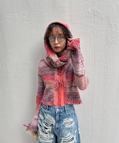 Ameri（アメリ）の「＜ZOZOTOWN限定＞2WAY MELANGE KNIT SCARF SET TOP