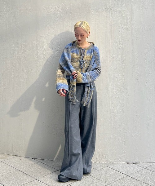 Ameri（アメリ）の「＜ZOZOTOWN限定＞2WAY MELANGE KNIT SCARF SET TOP