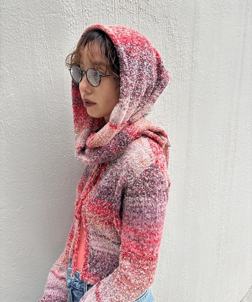 トップス Ameri 2WAY MELANGE KNIT SCARF SET TOP セール】＜ZOZOTOWN限定＞2WAY MELANGE KNIT SCARF SET TOP（ニット