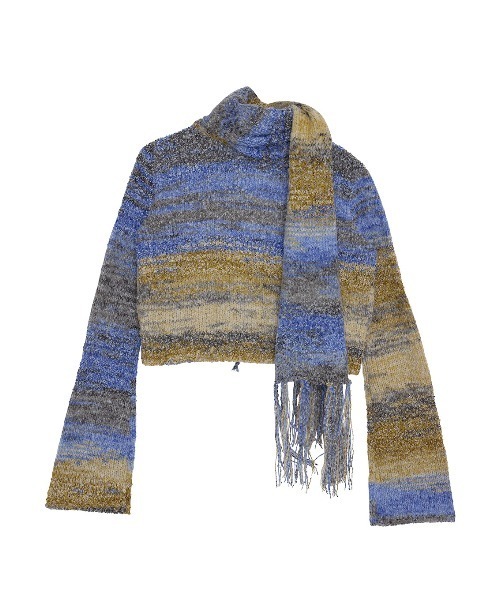 Ameri（アメリ）の「＜ZOZOTOWN限定＞2WAY MELANGE KNIT SCARF SET TOP