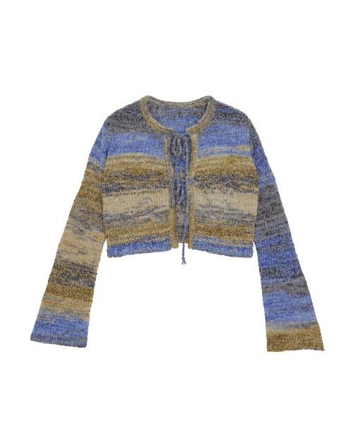 Ameri（アメリ）の「＜ZOZOTOWN限定＞2WAY MELANGE KNIT SCARF SET TOP（ニット/セーター・レディース・ブルー/レッド・FREE）」の3枚目の写真