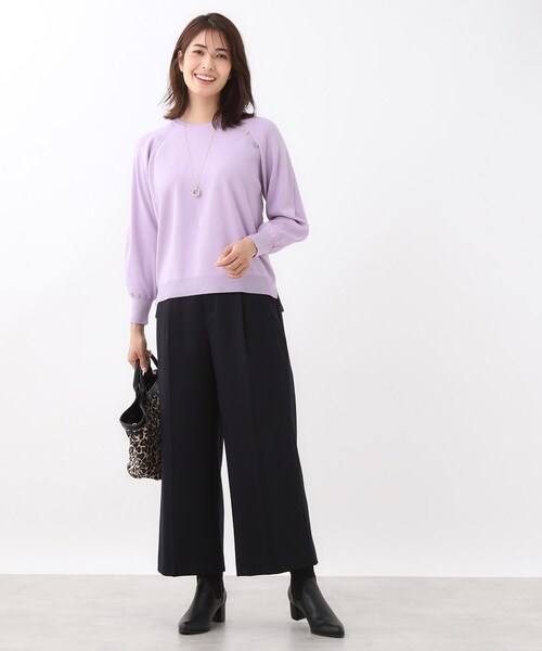 Reflect(リフレクト)の「【腰周りすっきり◎】ワイドクロップドパンツ(その他パンツ・レディース・ブラック/ブラウン系その他/ナチュラル/ダークグレー/ネイビー・05/07/09/11/13/15 /17)」の14枚目の写真