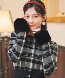 ファー」に該当するカーディガン/ボレロ（ショート丈）ファッション