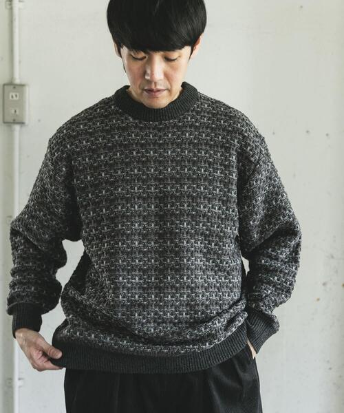 URBAN RESEARCH DOORS(アーバンリサーチドアーズ)の「ツイードライク ボーダーニット(ニット/セーター・メンズ・ブラック系その他/グレー系その他/ブラウン系その他・LARGE/MEDIUM)」の14枚目の写真