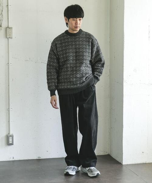 URBAN RESEARCH DOORS(アーバンリサーチドアーズ)の「ツイードライク ボーダーニット(ニット/セーター・メンズ・ブラック系その他/グレー系その他/ブラウン系その他・LARGE/MEDIUM)」の10枚目の写真