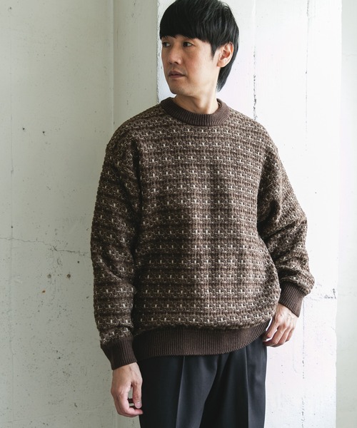 CABaN ツイードボーダー ニットコンビトップ URBAN RESEARCH DOORS（アーバンリサーチドアーズ）の「ツイードライク