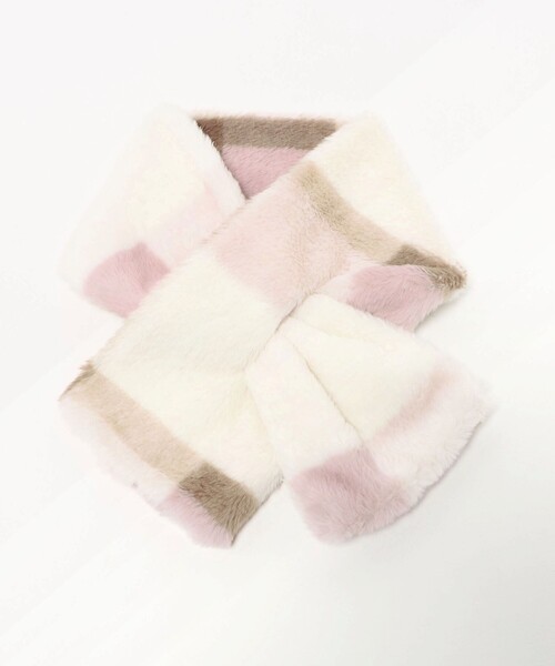 green label relaxing（グリーンレーベルリラクシング）の「チェック マフラー / キッズ（マフラー・キッズ・ライトグレー/ライトブルー/ライトピンク・FREE）」の4枚目の写真