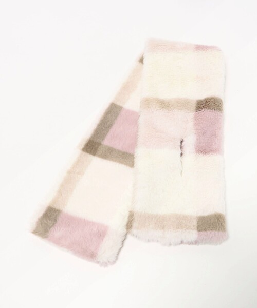 green label relaxing（グリーンレーベルリラクシング）の「チェック マフラー / キッズ（マフラー・キッズ・ライトグレー/ライトブルー/ライトピンク・FREE）」の9枚目の写真