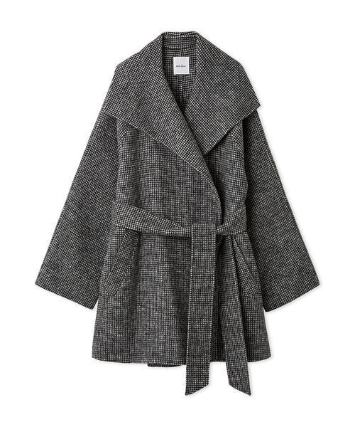 新品86900円⭐️モラビト✴︎ブラン⭐️デザインコート※付属ベルト欠品 ✨サイズ40 共ベルト付きビックカラーミディ丈コート（ステンカラーコート）｜Mila