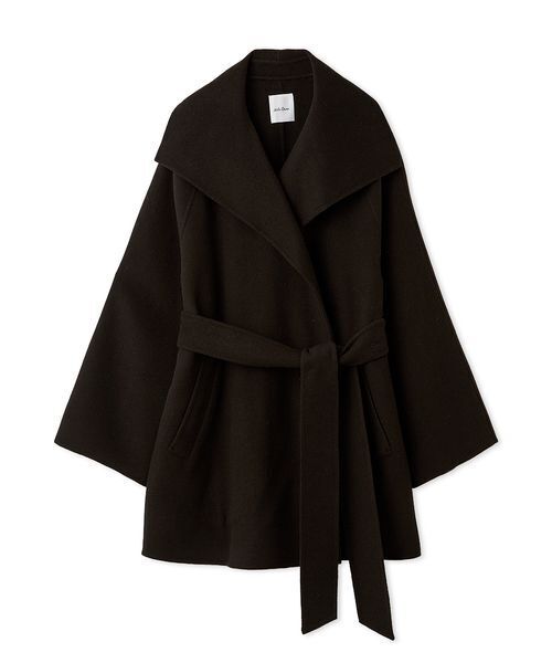 Mila Owen(ミラオーウェン)の「共ベルト付きビックカラーミディ丈コート(ステンカラーコート・レディース・チェック/チャコールグレー/ブルー/アイボリー・0/1)」の22枚目の写真