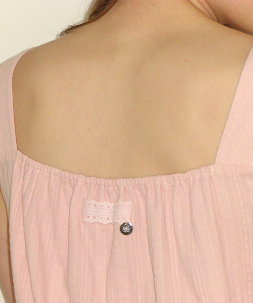 RONRON(ロンロン)の「MILKY TIE SHIRRING SLEEVELESS DRESS SOFT PINK(ワンピース・レディース・その他・FREE)」の2枚目の写真
