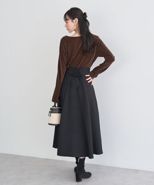 earth music&ecology（アースミュージックアンドエコロジー）の「バックレースアップスカート（スカート・レディース・ベージュ/ブラック/ブラウン系その他4/ブルー系その他5・S/M）」の18枚目の写真