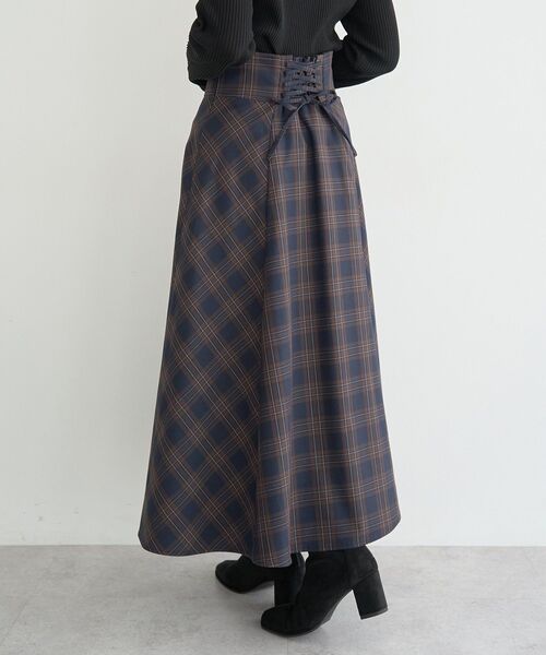 earth music&ecology（アースミュージックアンドエコロジー）の「バックレースアップスカート（スカート・レディース・ベージュ/ブラック/ブラウン系その他4/ブルー系その他5・S/M）」の20枚目の写真