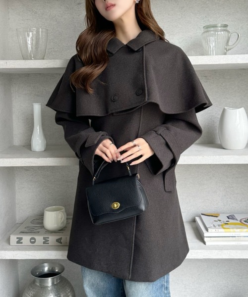 美品　BORDERS at BALCONY  黒 ケープコート サイズ38 楽天市場】【25日全品5%OFF+P5☆24Hsale 特別價格】ウール ポンチョ