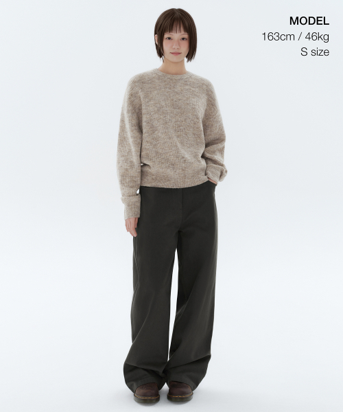 MUSINSA STANDARD WOMAN(ムシンサスタンダードウーマン)の「レディースマルチメランジクルーネックニット【パステルベージュ】(ニット/セーター・レディース・その他・SMALL/MEDIUM/LARGE/X-SMALL)」の2枚目の写真