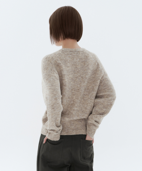 MUSINSA STANDARD WOMAN(ムシンサスタンダードウーマン)の「レディースマルチメランジクルーネックニット【パステルベージュ】(ニット/セーター・レディース・その他・SMALL/MEDIUM/LARGE/X-SMALL)」の3枚目の写真