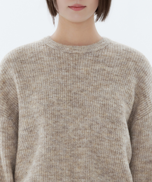 MUSINSA STANDARD WOMAN(ムシンサスタンダードウーマン)の「レディースマルチメランジクルーネックニット【パステルベージュ】(ニット/セーター・レディース・その他・SMALL/MEDIUM/LARGE/X-SMALL)」の4枚目の写真
