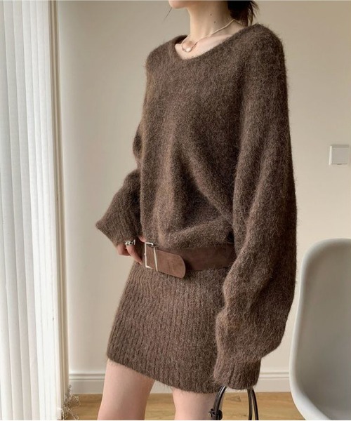 MAISON DE THERESE（メゾン ド テレーズ）の「オフショルダー ロングスリーブ ワンピース（ワンピース・レディース・ブラウン/グリーン/グレー/アイボリー・M）」の17枚目の写真