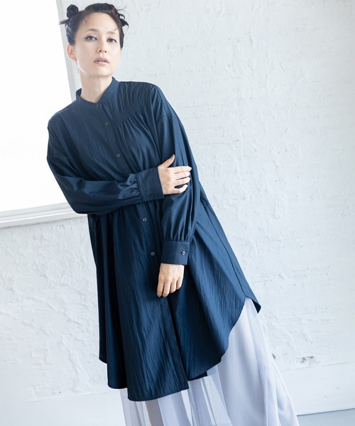 セール】シャーリングロングブラウス（シャツ/ブラウス）｜OSMOSIS