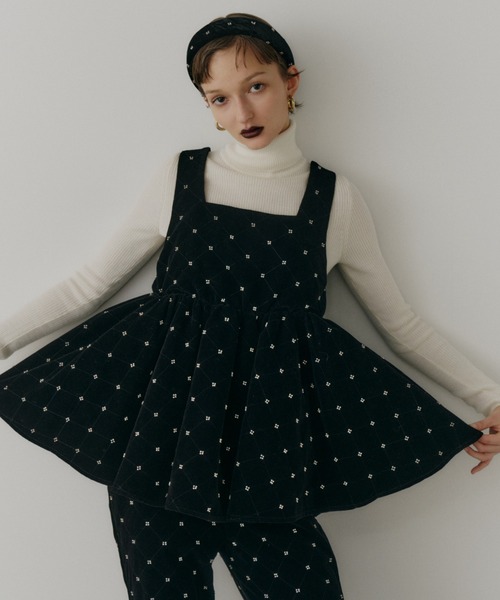 PERNA ペルナ　ベロアビジュートップス　ブラック　② PERNA（ペルナ）の「ベロアビジュートップス（その他トップス）」 - WEAR