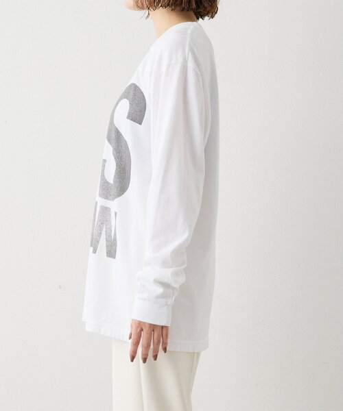 Whim Gazette（ウィムガゼット）の「BIGロゴ ロンTEE（Tシャツ/カットソー・レディース・オフホワイト/グレー・FREE）」の9枚目の写真