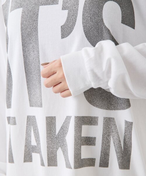 Whim Gazette（ウィムガゼット）の「BIGロゴ ロンTEE（Tシャツ/カットソー・レディース・オフホワイト/グレー・FREE）」の6枚目の写真