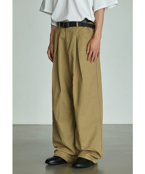 P.IN.O(ピインオ)の「776 コットンワンタックワイドパンツ - ベージュ(その他パンツ・メンズ・その他・SMALL/MEDIUM/LARGE/X-LARGE)」の5枚目の写真