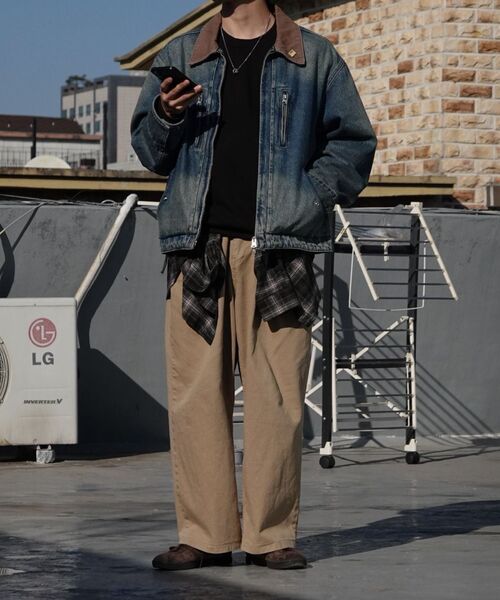 P.IN.O(ピインオ)の「776 コットンワンタックワイドパンツ - ベージュ(その他パンツ・メンズ・その他・SMALL/MEDIUM/LARGE/X-LARGE)」の9枚目の写真