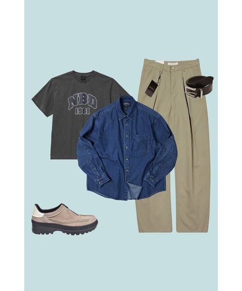 P.IN.O(ピインオ)の「776 コットンワンタックワイドパンツ - ベージュ(その他パンツ・メンズ・その他・SMALL/MEDIUM/LARGE/X-LARGE)」の2枚目の写真