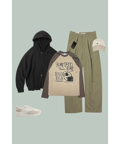 P.IN.O(ピインオ)の「776 コットンワンタックワイドパンツ - ベージュ(その他パンツ・メンズ・その他・SMALL/MEDIUM/LARGE/X-LARGE)」の3枚目の写真