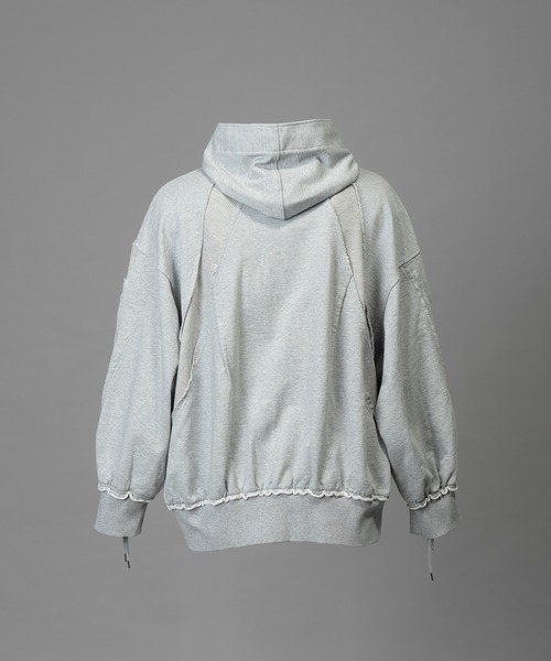 MAISON SPECIAL(メゾンスペシャル)の「《UNISEX》Waffle Switch Lace-up Sweat Prime-Over Zip Hoodie/ワッフル切り替えレースアップスウェットプライムオーバージップフーディー【MAISON SPECIAL/メゾンスペシャル】(パーカー・メンズ・グレー/ブラック・0/1/2)」の15枚目の写真