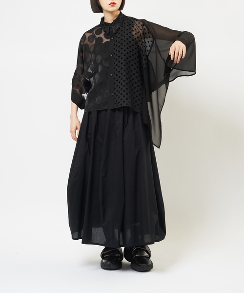 gomme（ゴム）の「スクエアシャツ（シャツ/ブラウス・レディース・ブラック・MEDIUM）」の4枚目の写真