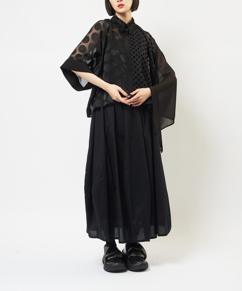 gomme（ゴム）の「スクエアシャツ（シャツ/ブラウス・レディース・ブラック・MEDIUM）」の5枚目の写真