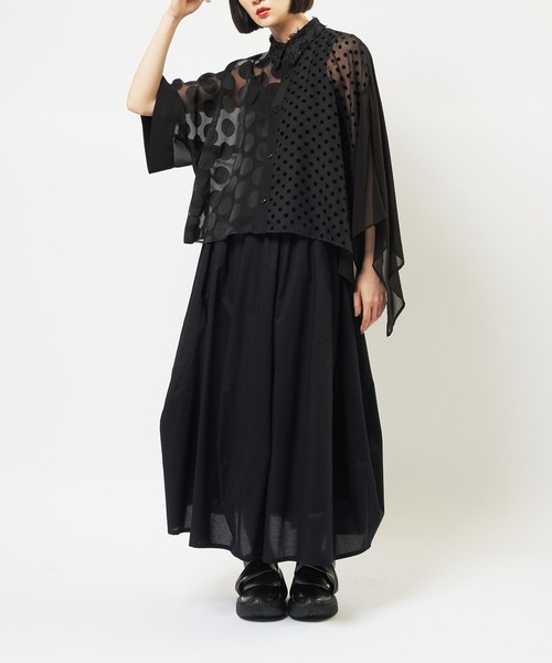 gomme（ゴム）の「スクエアシャツ（シャツ/ブラウス・レディース・ブラック・MEDIUM）」の7枚目の写真