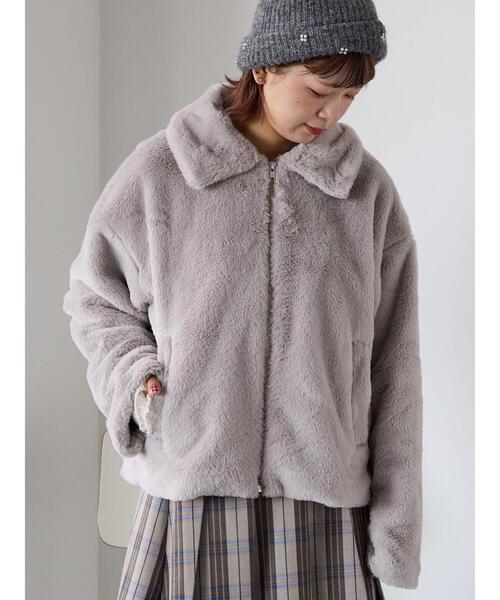 ehka sopo（エヘカソポ）の「ジップファーブルゾン（ブルゾン・レディース・グレー/キナリ/モカ・F）」の2枚目の写真