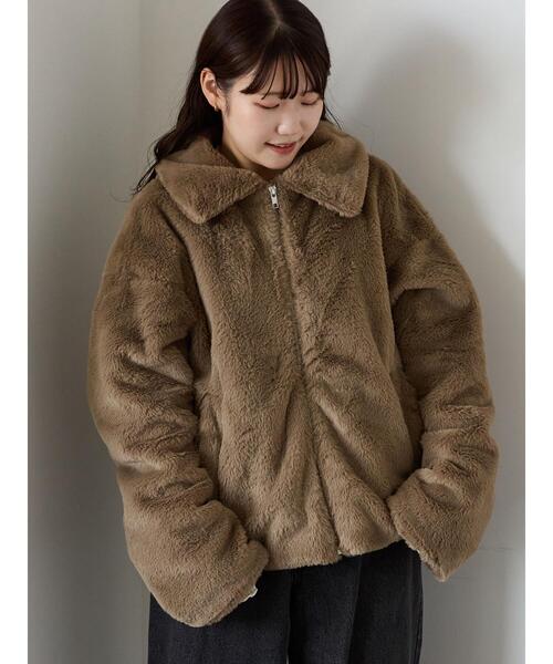 ehka sopo（エヘカソポ）の「ジップファーブルゾン（ブルゾン・レディース・グレー/キナリ/モカ・F）」の3枚目の写真