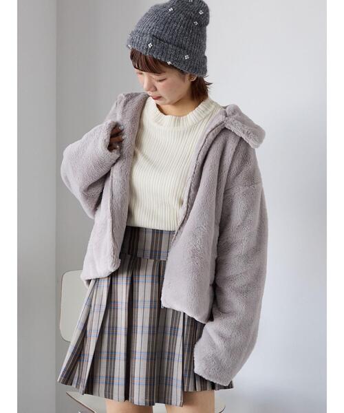 ehka sopo（エヘカソポ）の「ジップファーブルゾン（ブルゾン・レディース・グレー/キナリ/モカ・F）」の4枚目の写真