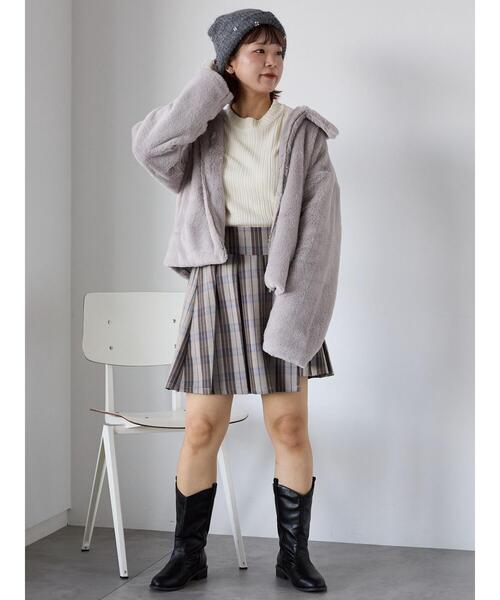 ehka sopo（エヘカソポ）の「ジップファーブルゾン（ブルゾン・レディース・グレー/キナリ/モカ・F）」の12枚目の写真