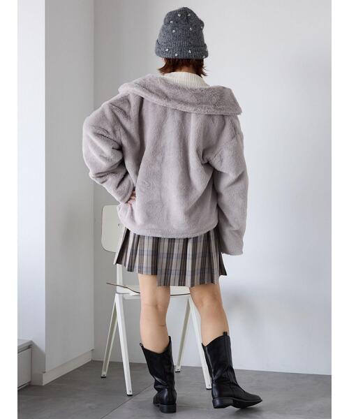 ehka sopo（エヘカソポ）の「ジップファーブルゾン（ブルゾン・レディース・グレー/キナリ/モカ・F）」の14枚目の写真