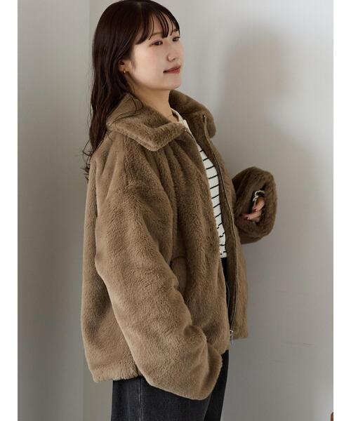 ehka sopo（エヘカソポ）の「ジップファーブルゾン（ブルゾン・レディース・グレー/キナリ/モカ・F）」の18枚目の写真