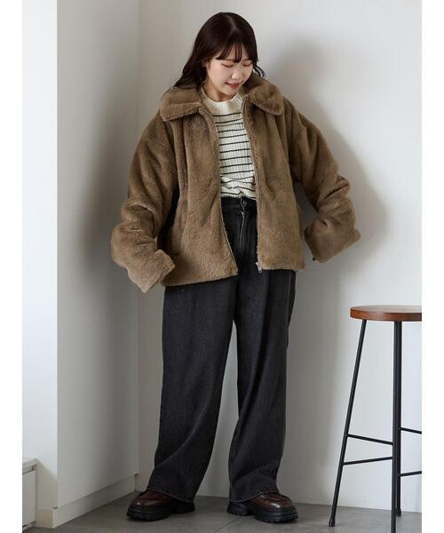 ehka sopo（エヘカソポ）の「ジップファーブルゾン（ブルゾン・レディース・グレー/キナリ/モカ・F）」の20枚目の写真