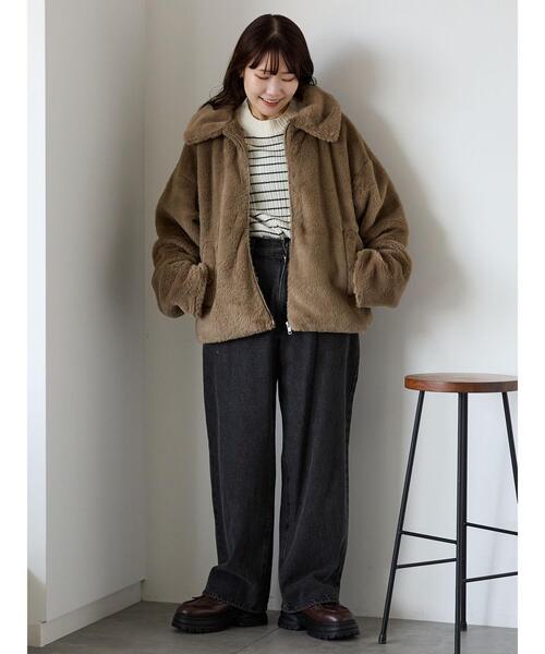 ehka sopo（エヘカソポ）の「ジップファーブルゾン（ブルゾン・レディース・グレー/キナリ/モカ・F）」の21枚目の写真