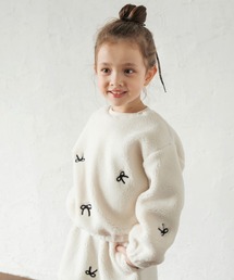 BRANSHES | 【セットアップ対応】リボン総柄刺繍×ボアトレーナー(スウェット)