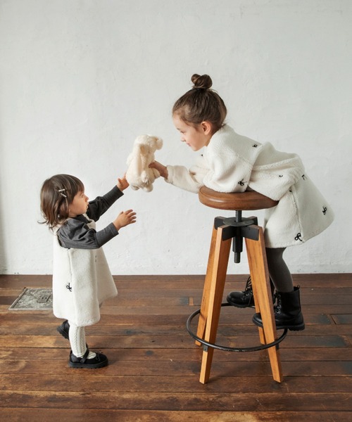 セール】【セットアップ対応】リボン総柄刺繍×ボアトレーナー