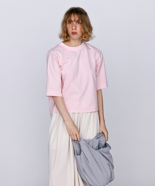 Kelen(ケレン)の「「KELEN / ケレン」ハーフスリーブトップス(Tシャツ/カットソー・レディース・チャコールグレー/オフホワイト/ブラック/ライトベージュ/ピンク/ブラウン/ライトグリーン・FREE)」の9枚目の写真