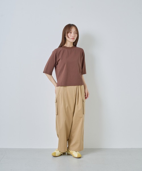 Kelen(ケレン)の「「KELEN / ケレン」ハーフスリーブトップス(Tシャツ/カットソー・レディース・チャコールグレー/オフホワイト/ブラック/ライトベージュ/ピンク/ブラウン/ライトグリーン・FREE)」の17枚目の写真