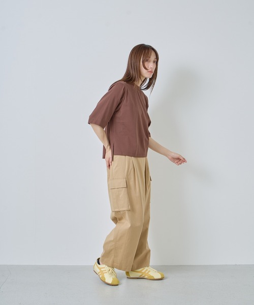 Kelen(ケレン)の「「KELEN / ケレン」ハーフスリーブトップス(Tシャツ/カットソー・レディース・チャコールグレー/オフホワイト/ブラック/ライトベージュ/ピンク/ブラウン/ライトグリーン・FREE)」の19枚目の写真