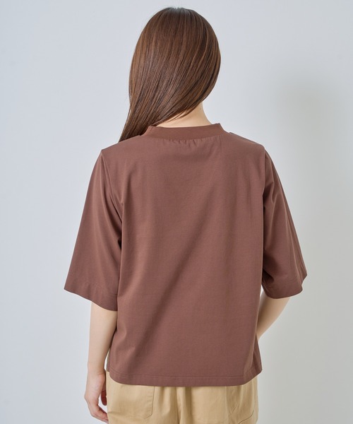 Kelen(ケレン)の「「KELEN / ケレン」ハーフスリーブトップス(Tシャツ/カットソー・レディース・チャコールグレー/オフホワイト/ブラック/ライトベージュ/ピンク/ブラウン/ライトグリーン・FREE)」の22枚目の写真