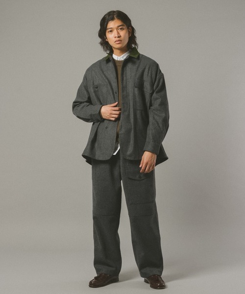 REmastered（リマスタード）の「【REmastered】ツイードワイドイージーパンツ（デニムパンツ・メンズ・オリーブ/ダークグレー・MEDIUM/LARGE）」の4枚目の写真