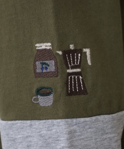Emago(イマゴ)の「EMAGO ひと息刺繍袖切替えタートル 長袖(Tシャツ/カットソー・レディース・アイボリー/カーキ/ネイビー・FREE)」の14枚目の写真